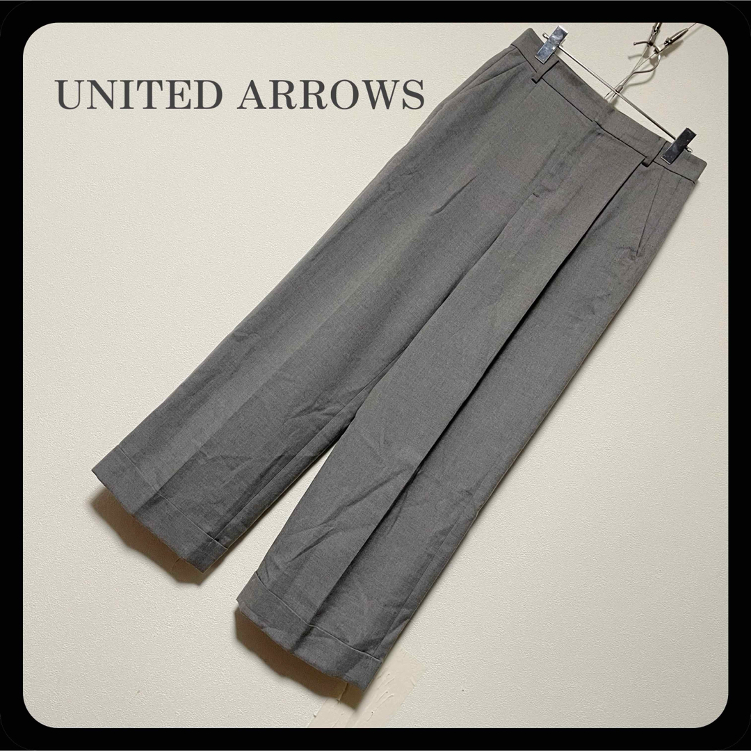 UNITED ARROWS(ユナイテッドアローズ)のたぬぽん様用・ユナイテッドアローズ ワイドタックパンツ ダブル ライトグレー レディースのパンツ(カジュアルパンツ)の商品写真