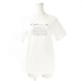 アザー(other)のアプレジュールミニョン Tシャツ 半袖 綿 プリント 刺繍 テキスト F 白(Tシャツ(半袖/袖なし))