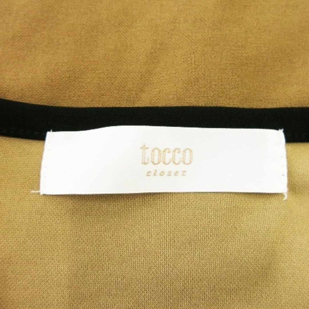 tocco(トッコ)のトッコ ブラウス キーネック 長袖 ストレッチ ライン きれいめ 通勤 M 茶 レディースのトップス(シャツ/ブラウス(長袖/七分))の商品写真