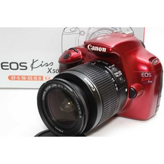 キヤノン(Canon)の❤️希少なレッドカラー❤️Canon EOS Kiss X50 レンズキット(デジタル一眼)