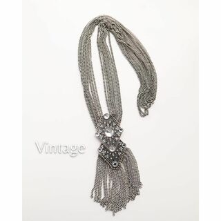 ヴィンテージ(VINTAGE)の【vintage】シルバーカラー ごつめ ジャラジャラ ネックレス Y2K(ネックレス)