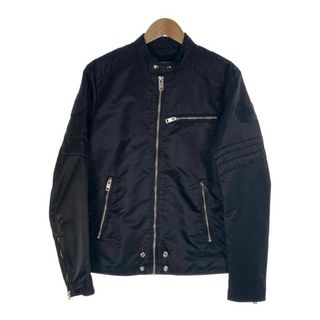 ディーゼル(DIESEL)のDIESEL ディーゼル J-GLORY JACKET ナイロン シングルライダースジャケット ブラック Size M(ナイロンジャケット)