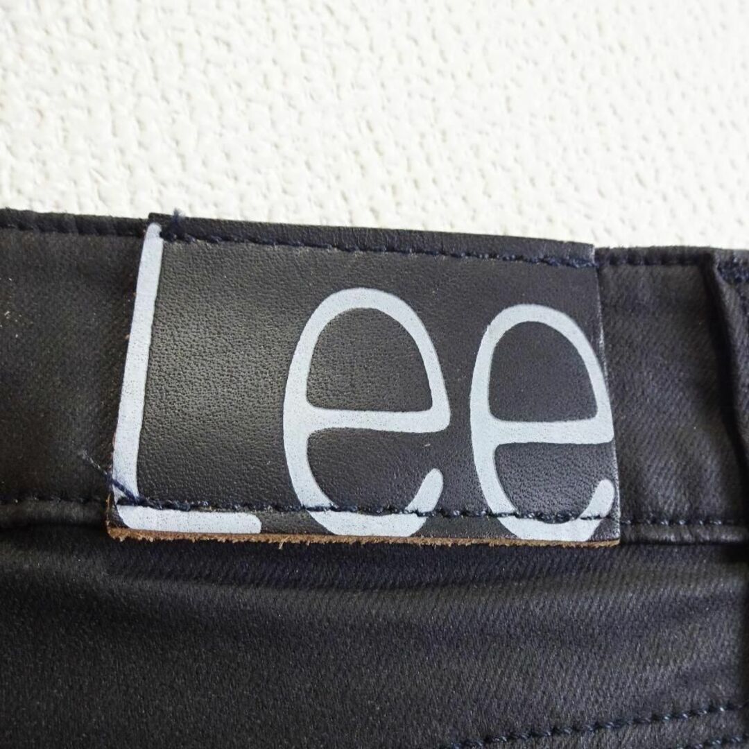 Lee(リー)の新品★　Lee　ブラックコーティングジェギンス　W66cm　ストレッチ　裾ジップ レディースのパンツ(デニム/ジーンズ)の商品写真