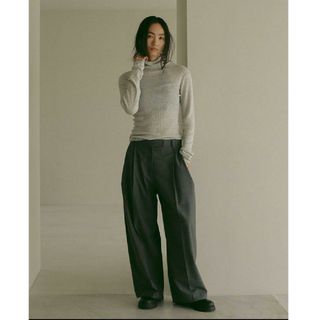 LOUNIE - ルーニィ LOUNIE 23SS タックテーパードパンツ ジップフライ ...