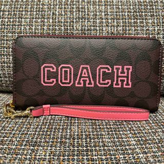 コーチ(COACH)の856  コーチ　長財布　コーチロゴ　ピンク(財布)