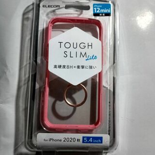 エレコム(ELECOM)のエレコムiPhone 12 mini ハイブリッドケースフレームピンク リング付(iPhoneケース)