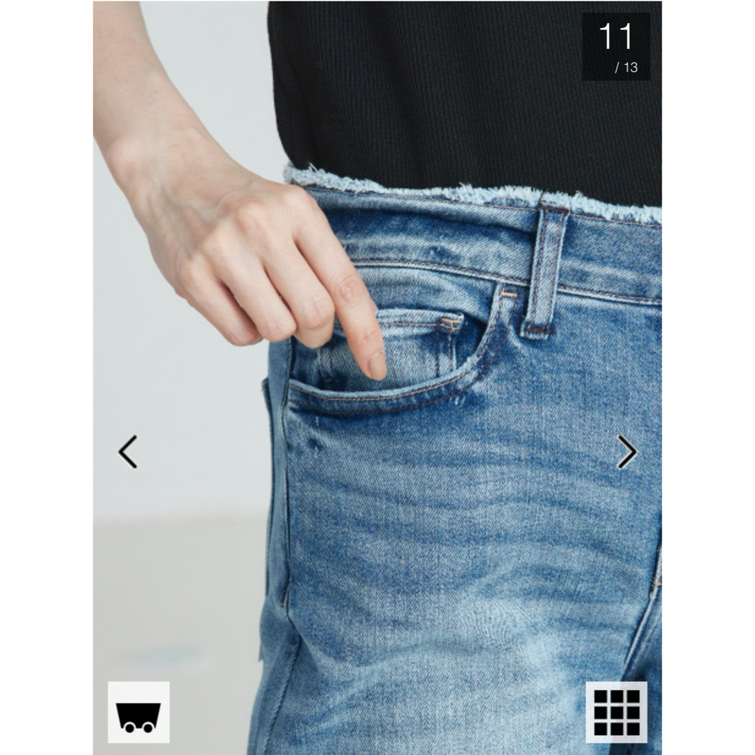 Healthy DENIM(ヘルシーデニム)の【Healthy denim】ミッドライズテーパードデニム　32 レディースのパンツ(デニム/ジーンズ)の商品写真