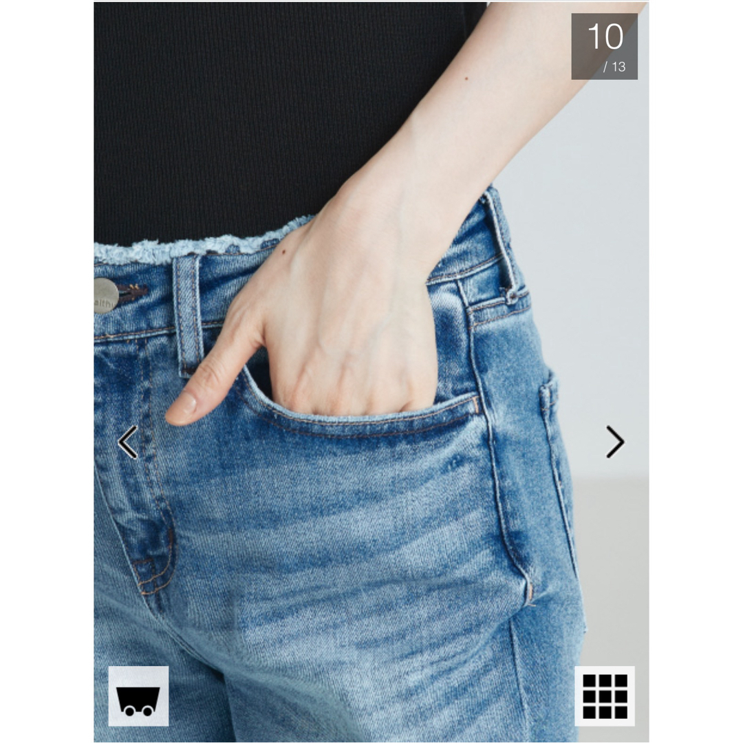 Healthy DENIM(ヘルシーデニム)の【Healthy denim】ミッドライズテーパードデニム　32 レディースのパンツ(デニム/ジーンズ)の商品写真