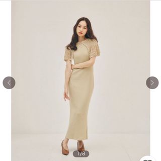 ランデブー(RANDEBOO)のCape knit dress 【RANDEBOO】ケープニットワンピース(ロングワンピース/マキシワンピース)