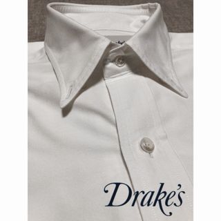 【美品】Drake's／ドレイクス／オックスフォード／ボタンダウン／ホワイト