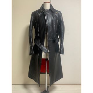 コムデギャルソン(COMME des GARCONS)のコムデギャルソン 青山限定 ルイスレザー ライトニング ロングレングス コート(ライダースジャケット)