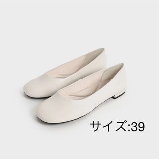 極美品☆ToryBurch EVERLY CAP TOE BALLET 22cm