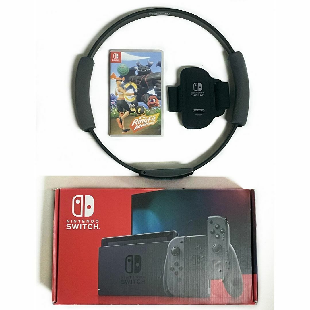 美品 任天堂 Switch スイッチ リングフィットアドベンチャーセット 付き エンタメ/ホビーのゲームソフト/ゲーム機本体(家庭用ゲーム機本体)の商品写真