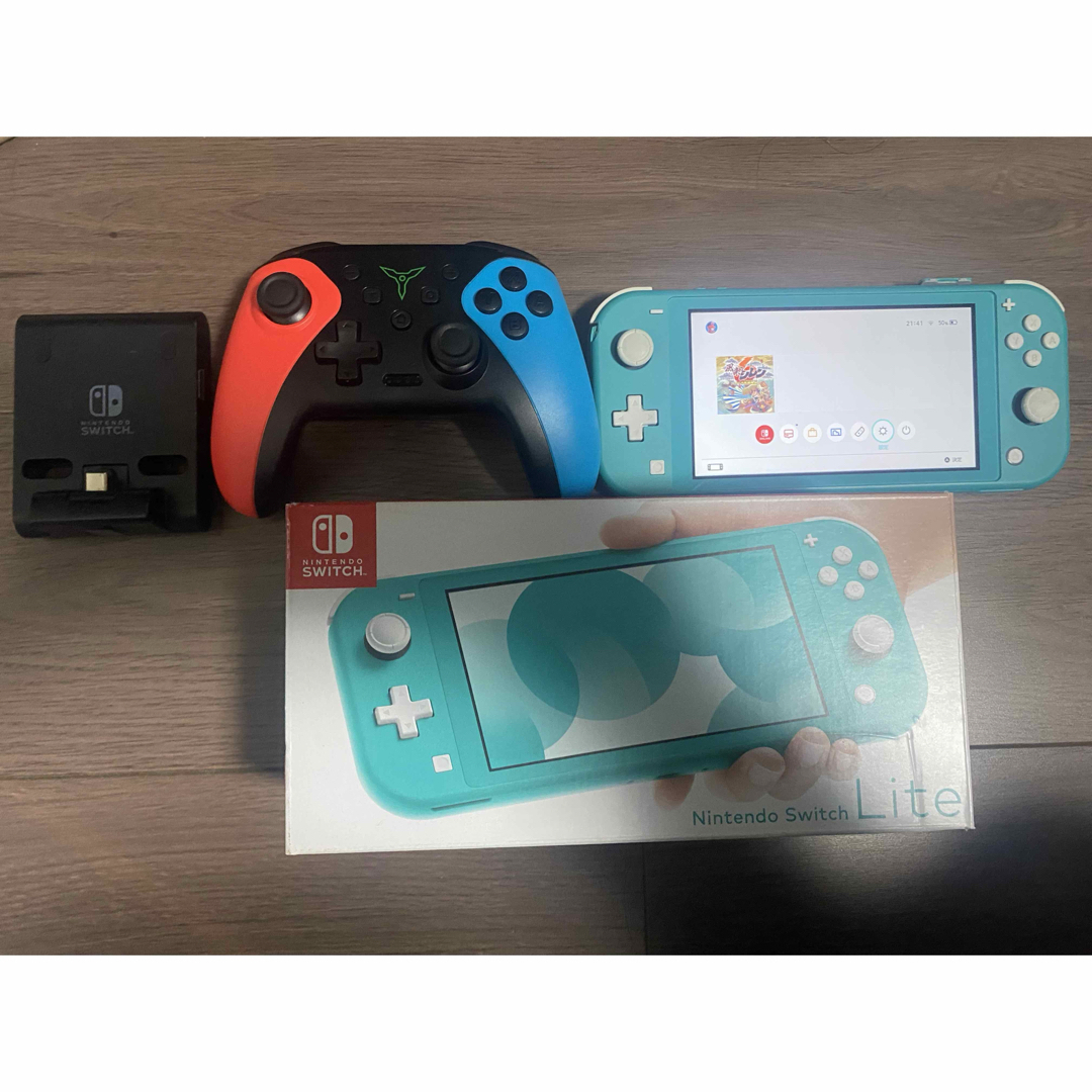 ゲームソフト/ゲーム機本体Nintendo Switch Lite ターコイズ コントローラー充電スタンド