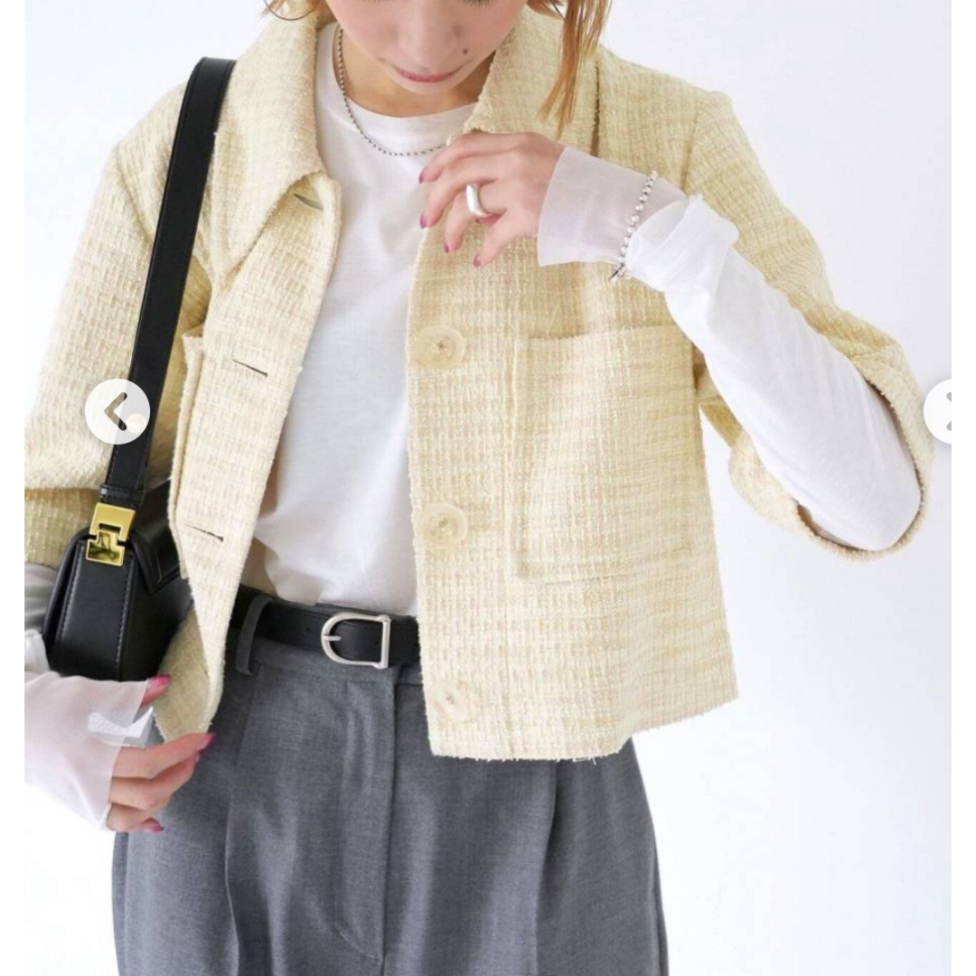 SLOBE IENA(スローブイエナ)のSLOBE citron. TWEED シャツブルゾン レディースのジャケット/アウター(ブルゾン)の商品写真