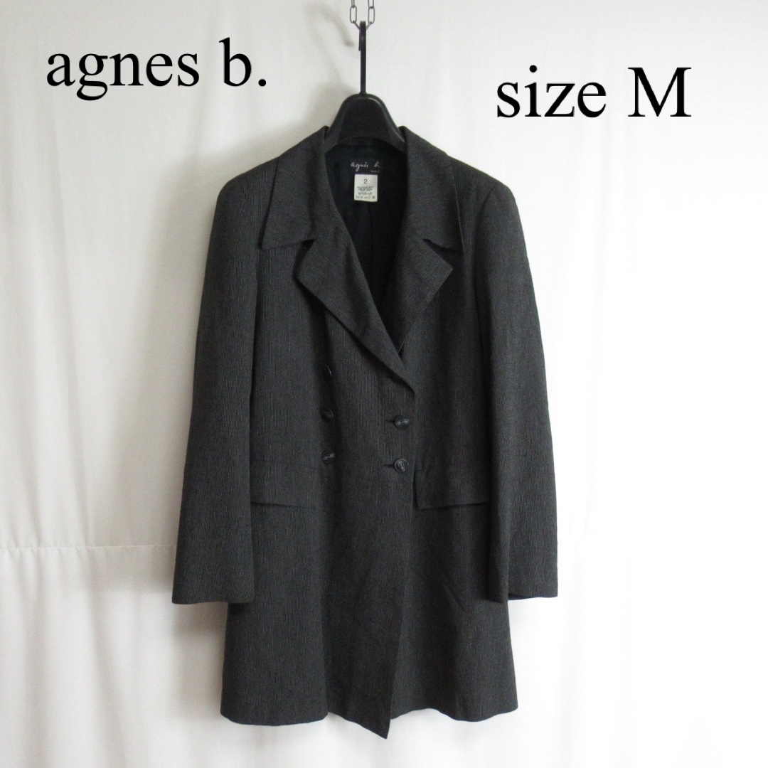 agnes b.(アニエスベー)のagnes b. ダブル チェスター コート アウター ジャケット フレンチ 2 レディースのジャケット/アウター(チェスターコート)の商品写真
