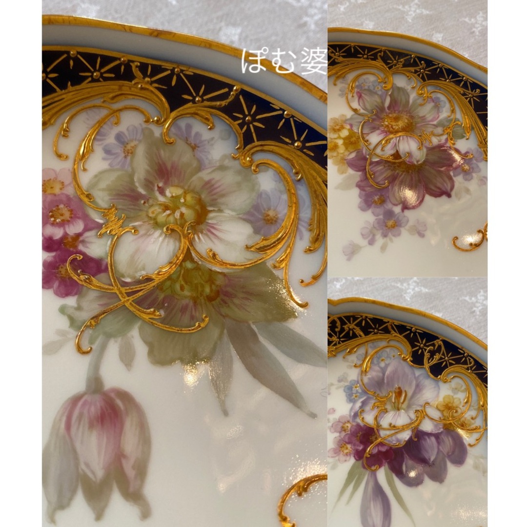 MEISSEN - 【KPMベルリン】印象派 印象主義/コバルト 上金彩皿 MEISSEN - 【KPMベルリン】印象派 印象主義/コバルト 上金彩皿
