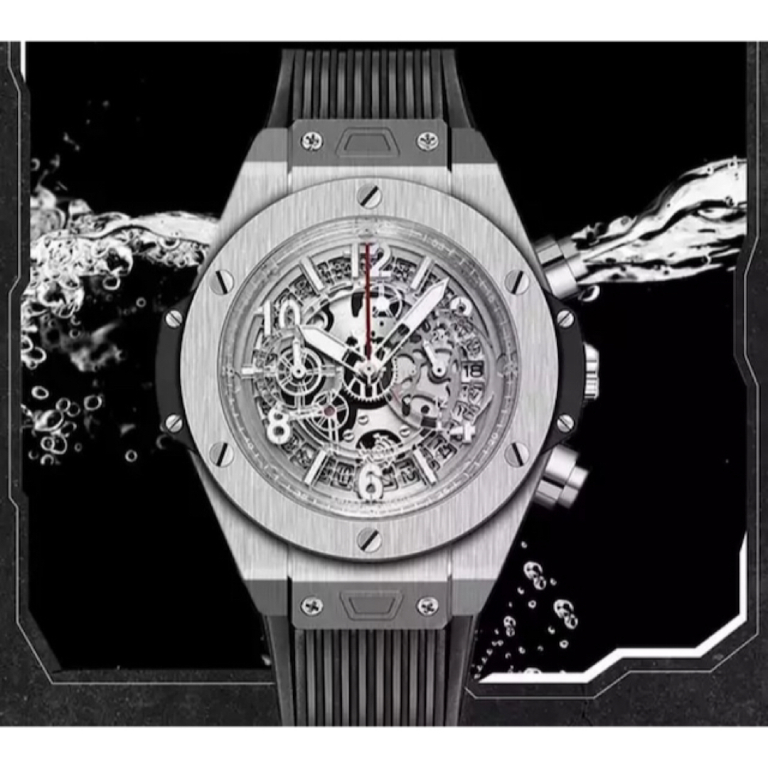 ダイヤ【高見え！】高級デザイン腕時計　ブラック　シルバー　極上品質