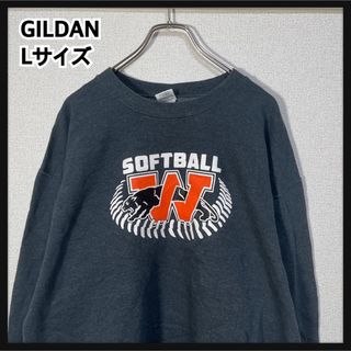 ギルタン(GILDAN)の【ギルダン】スウェット　アニマル　ピューマ　ネイビーグレー　カレッジロゴF5(スウェット)