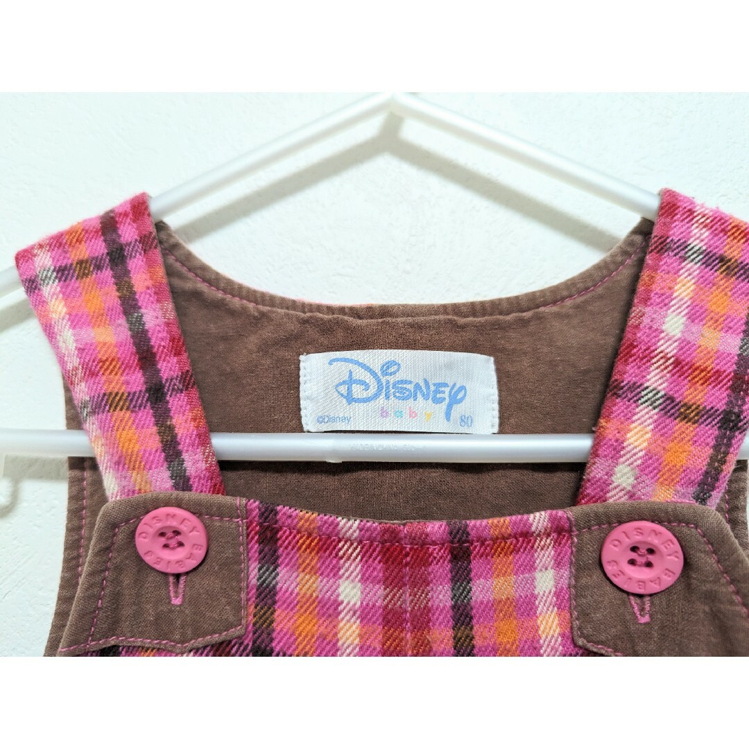 Disney(ディズニー)のディズニー ミニーちゃん オーバーオール 80cm キッズ キッズ/ベビー/マタニティのベビー服(~85cm)(カバーオール)の商品写真