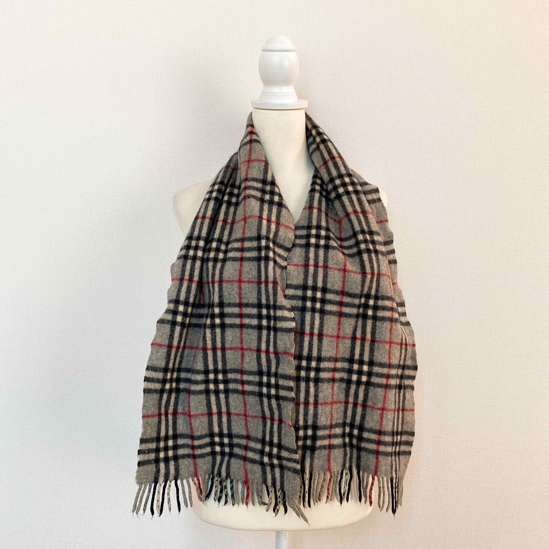 BURBERRY(バーバリー)のBurberry バーバリー　マフラー　ストール　ノバチェック　ウール　グレー レディースのファッション小物(マフラー/ショール)の商品写真