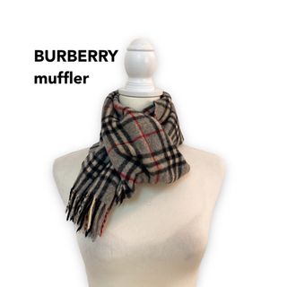 バーバリー(BURBERRY)のBurberry バーバリー　マフラー　ストール　ノバチェック　ウール　グレー(マフラー/ショール)