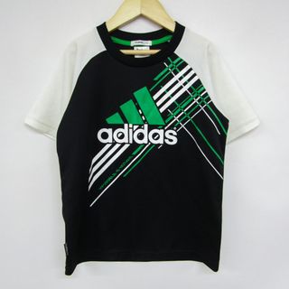 アディダス(adidas)のアディダス 半袖Tシャツ ロゴT スポーツウエア キッズ 男の子用 130サイズ ブラック×ベージュ adidas(Tシャツ/カットソー)