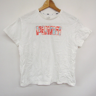 プーマ(PUMA)のプーマ 半袖Tシャツ ロゴT クロップドT スポーツウエア キッズ 女の子用 160サイズ ホワイト PUMA(Tシャツ/カットソー)
