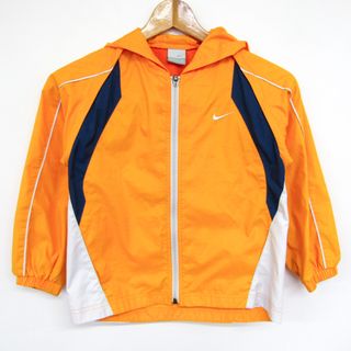 ナイキ(NIKE)のナイキ ナイロンジャケット パーカー アウター  キッズ 男の子用 130サイズ オレンジ NIKE(ジャケット/上着)