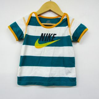 ナイキ 半袖Tシャツ ロゴT ボーダー柄 スポーツウエア ベビー 男の子用 80サイズ グリーン×ホワイト NIKE