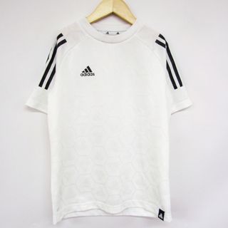 アディダス(adidas)のアディダス 半袖Tシャツ ロゴT 袖ライン スポーツウエア キッズ 男の子用 140サイズ ホワイト adidas(Tシャツ/カットソー)