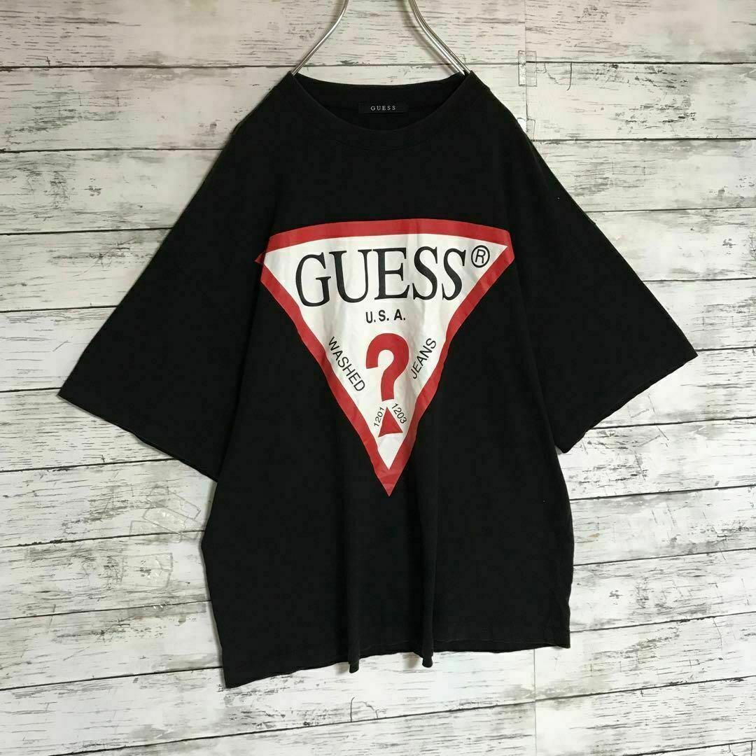 GUESS(ゲス)の【入手困難】ゲス　センターデカロゴTシャツ　ブラック　F637 メンズのトップス(Tシャツ/カットソー(半袖/袖なし))の商品写真