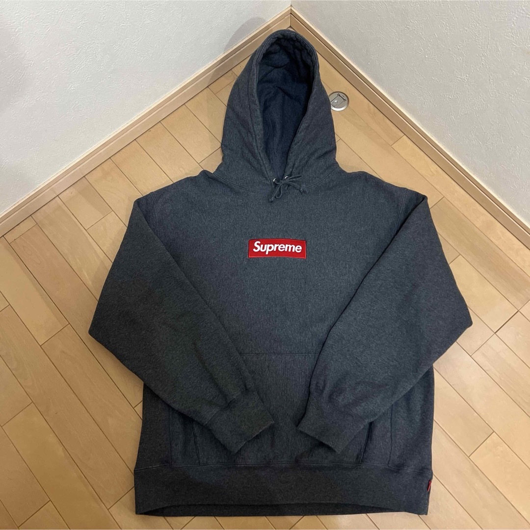 パーカーsupreme box logo charcoal XL