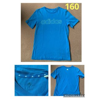 アディダス(adidas)のアディダス　160 半袖　ブルー(Tシャツ/カットソー)