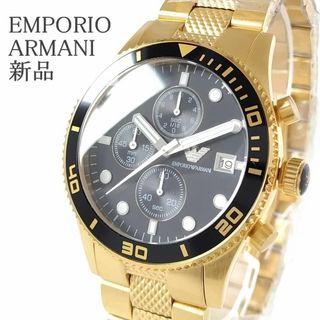 エンポリオアルマーニ(Emporio Armani)のゴールド/ブラック新品EMPORIO ARMANI腕時計メンズ43㎜ゴージャス(腕時計(アナログ))