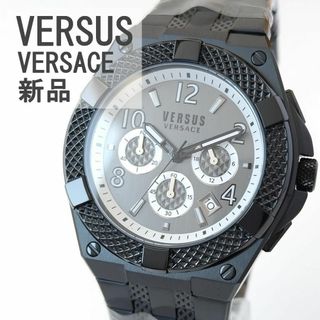 エンポリオアルマーニ(Emporio Armani)のブラック新品メンズ腕時計VERSUS VERSACEかっこいいおしゃれグレイ(腕時計(アナログ))