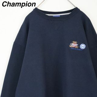 チャンピオン(Champion)の【ビール会社】チャンピオン／スウェット　刺繍ロゴ　メキシコ製　裏起毛　会社ロゴ(スウェット)