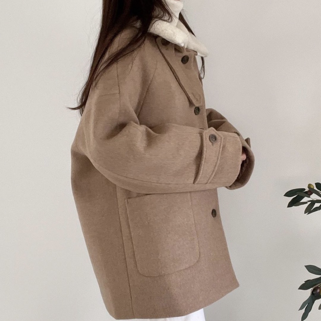 Ounce base fur collar coat レディースのジャケット/アウター(ロングコート)の商品写真
