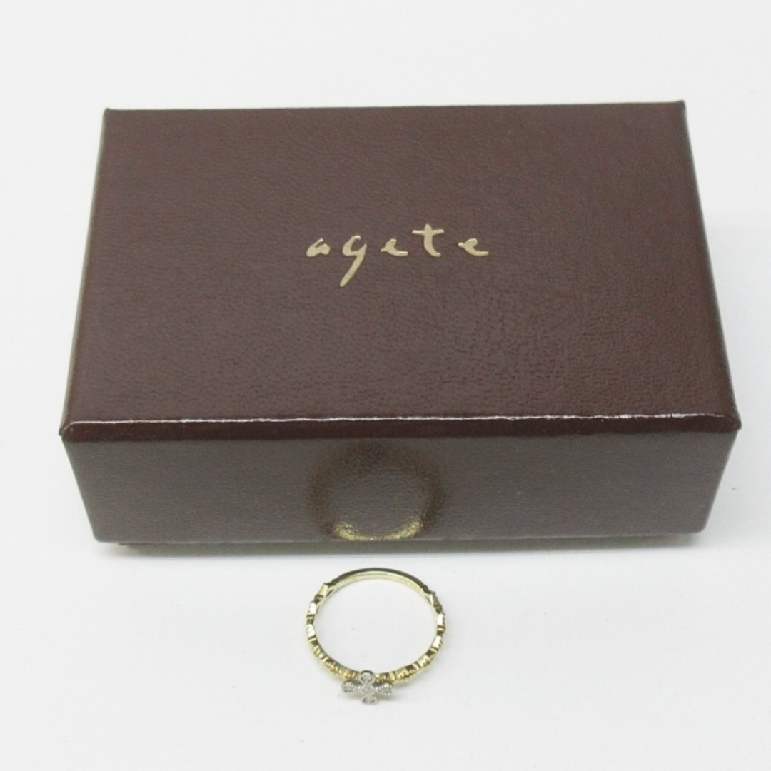 agete(アガット)のアガット リング 指輪 K14 ダイヤモンド 0.03ct フラワー ゴールド レディースのアクセサリー(リング(指輪))の商品写真