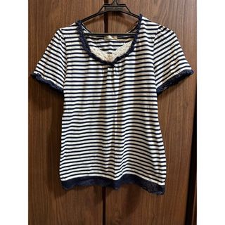 アクシーズファム(axes femme)のaxes femme アクシーズファム　Tシャツ　L ボーダー　美品(Tシャツ(半袖/袖なし))