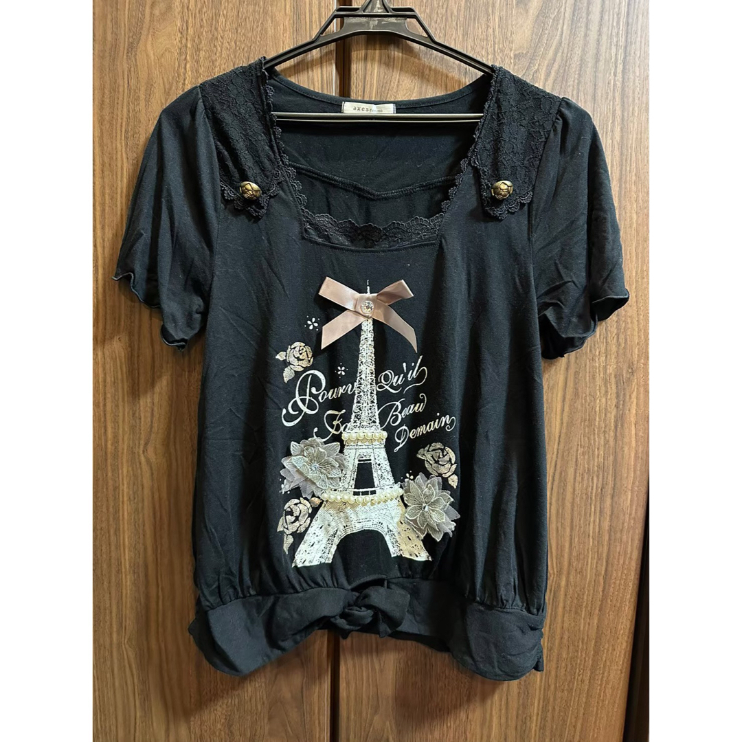 axes femme(アクシーズファム)のaxes femme アクシーズファム　Tシャツ　M レース 中古　レース レディースのトップス(カットソー(半袖/袖なし))の商品写真