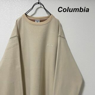 コロンビア(Columbia)のビッグサイズ コロンビア スウェット ベージュ ワンポイント 刺繍ロゴ(スウェット)