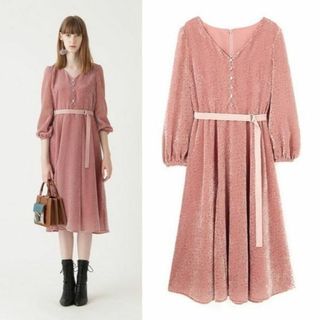 ジルスチュアート(JILLSTUART)のノエリアオパールベルベットワンピース　JILLSTUART(ロングワンピース/マキシワンピース)