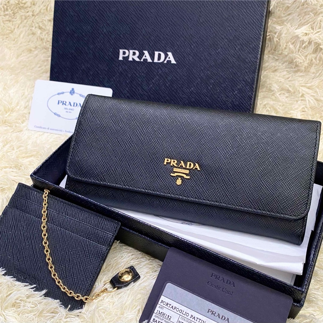 爆売り！】 極上美品✨PRADA プラダ サフィアーノ パスケース付き 長