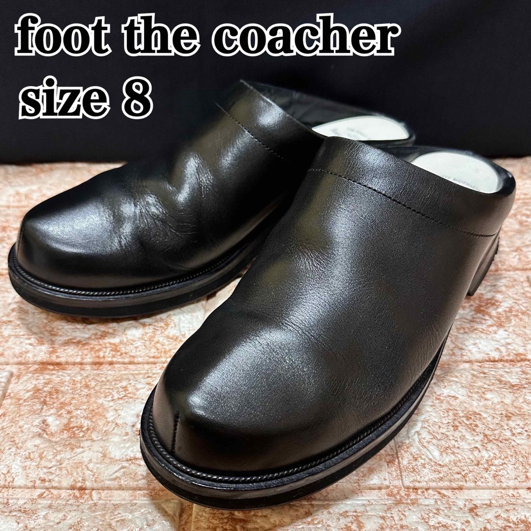 foot the coacher - foot the coacher ミニマルクロッグ レザー