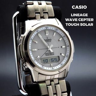 カシオ(CASIO)のCASIO LINEAGE 電波ソーラー腕時計 チタン製(腕時計(アナログ))