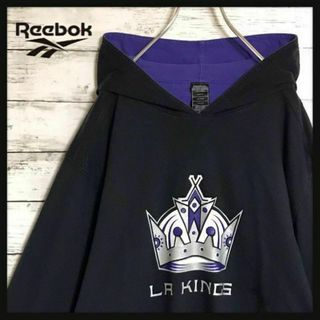 リーボック(Reebok)の【入手困難】リーボック⭐︎ビッグプリント&ロゴ入りパーカー　レア　肉厚　F134(パーカー)