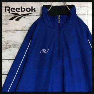 リーボック(Reebok)の【ゆるだぼ】リーボック⭐︎刺繍ロゴ入りナイロンジャケット　ブルー　F157(ナイロンジャケット)