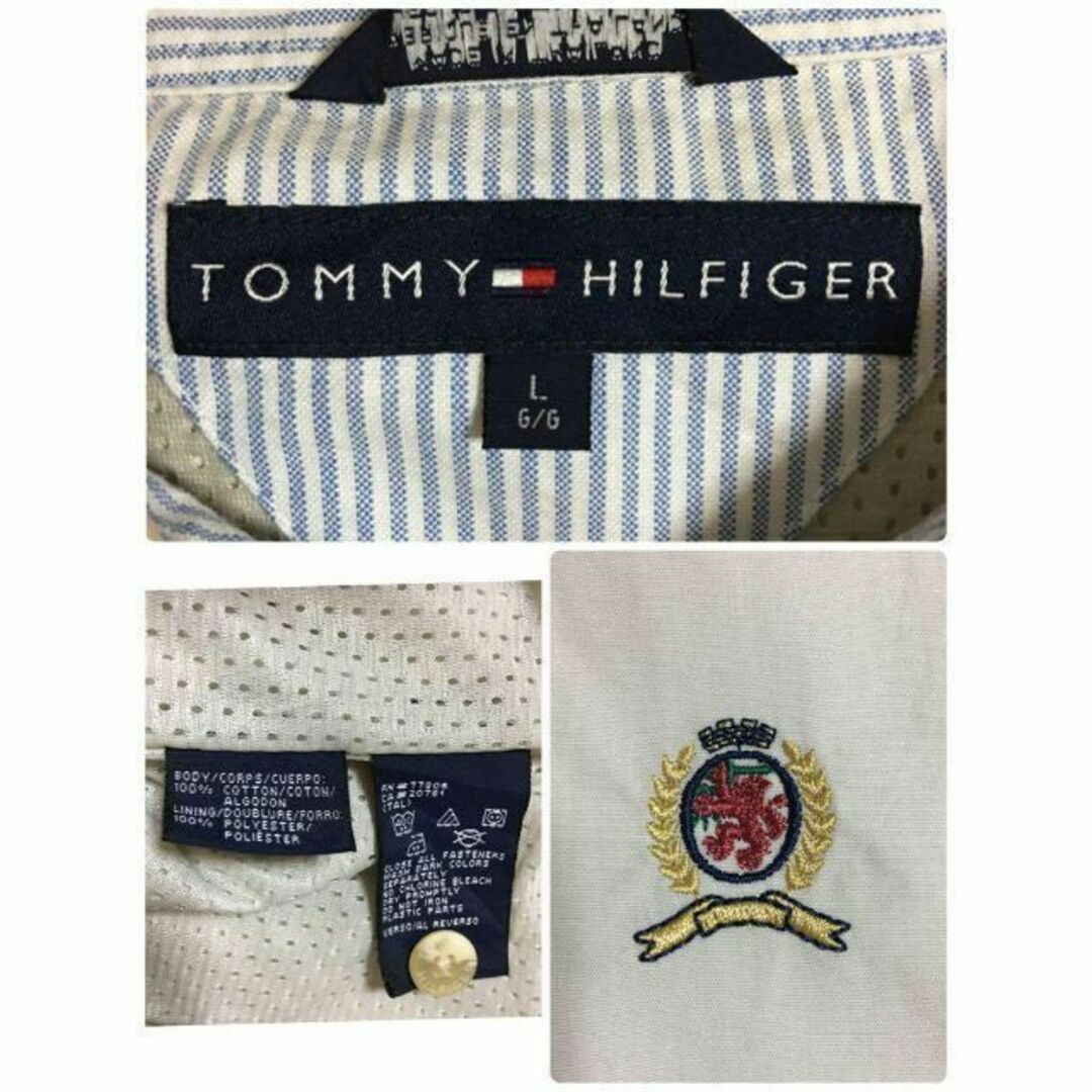 TOMMY HILFIGER(トミーヒルフィガー)の【人気Lサイズ】トミーヒルフィガー☆ジップナイロンジャケット　ベージュF175 メンズのジャケット/アウター(ブルゾン)の商品写真