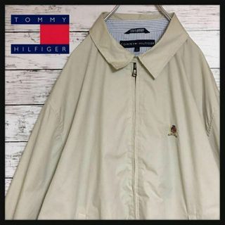 トミーヒルフィガー(TOMMY HILFIGER)の【人気Lサイズ】トミーヒルフィガー☆ジップナイロンジャケット　ベージュF175(ブルゾン)